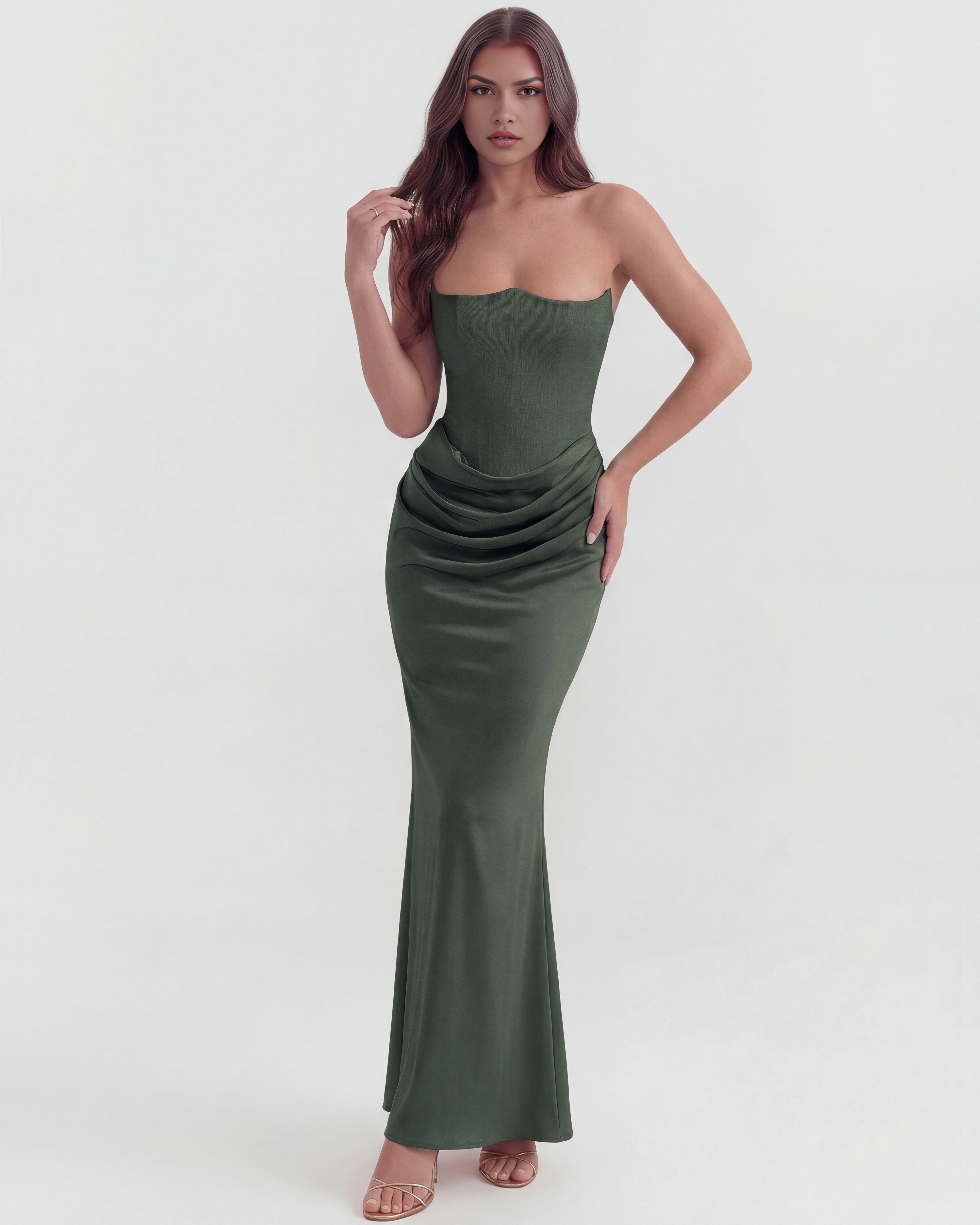 Leah - Corset Maxi Occasion Dress
