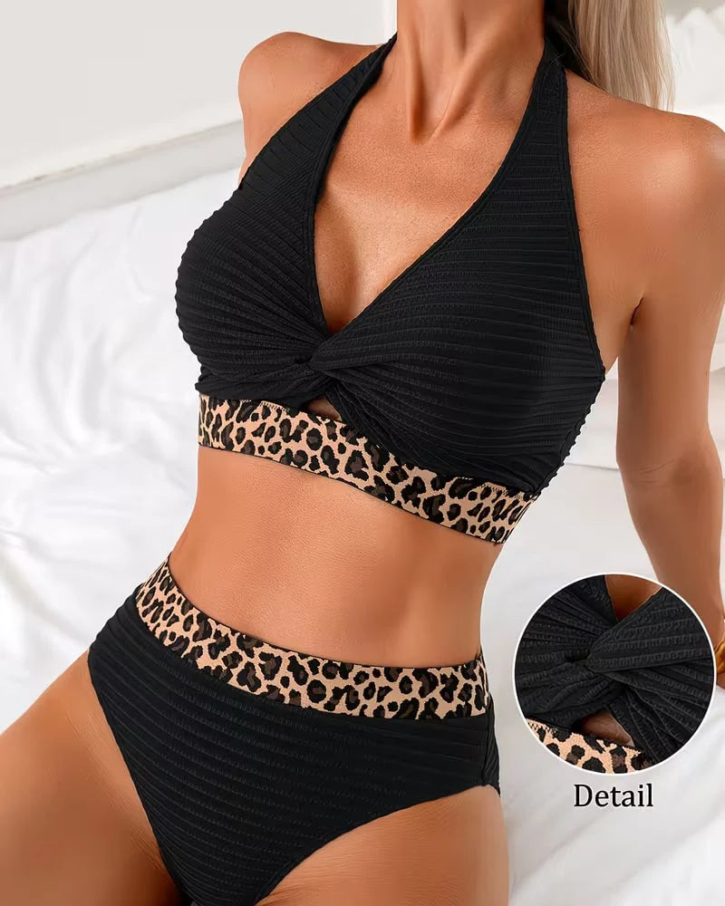Lara - High-Waisted Leopard Print Bikini
