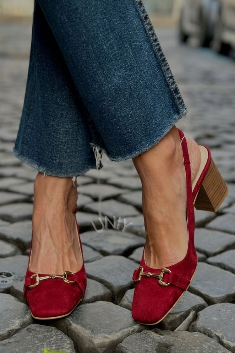 Ingrid – Suede Slingback Block Heels