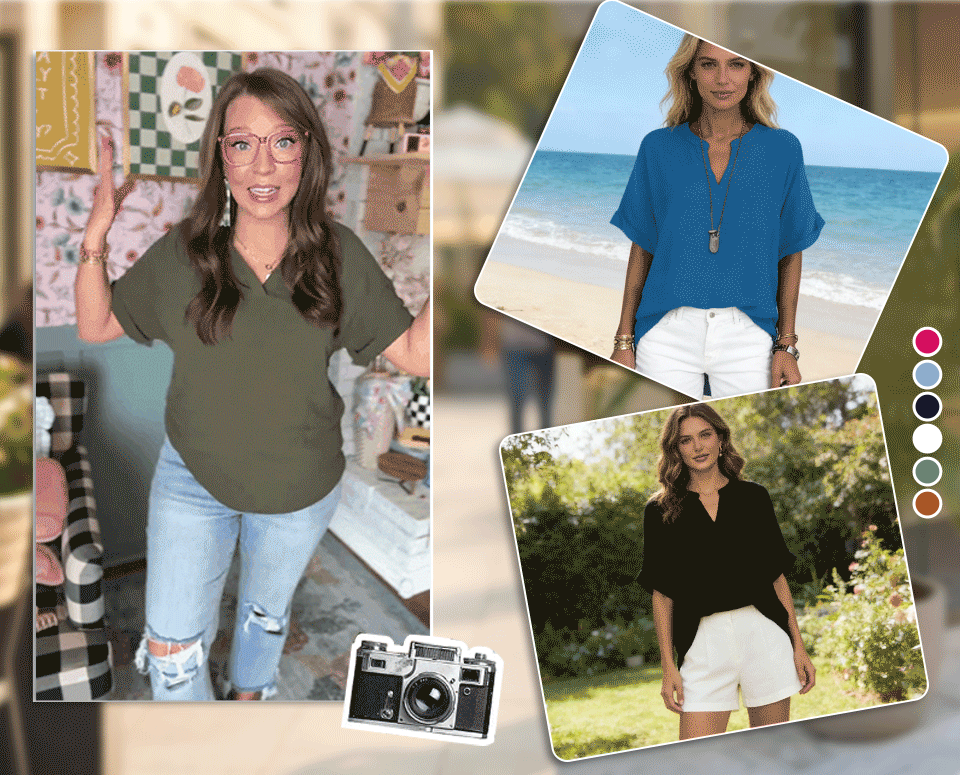 Ursa - Soft V-Neck Everyday Blouse