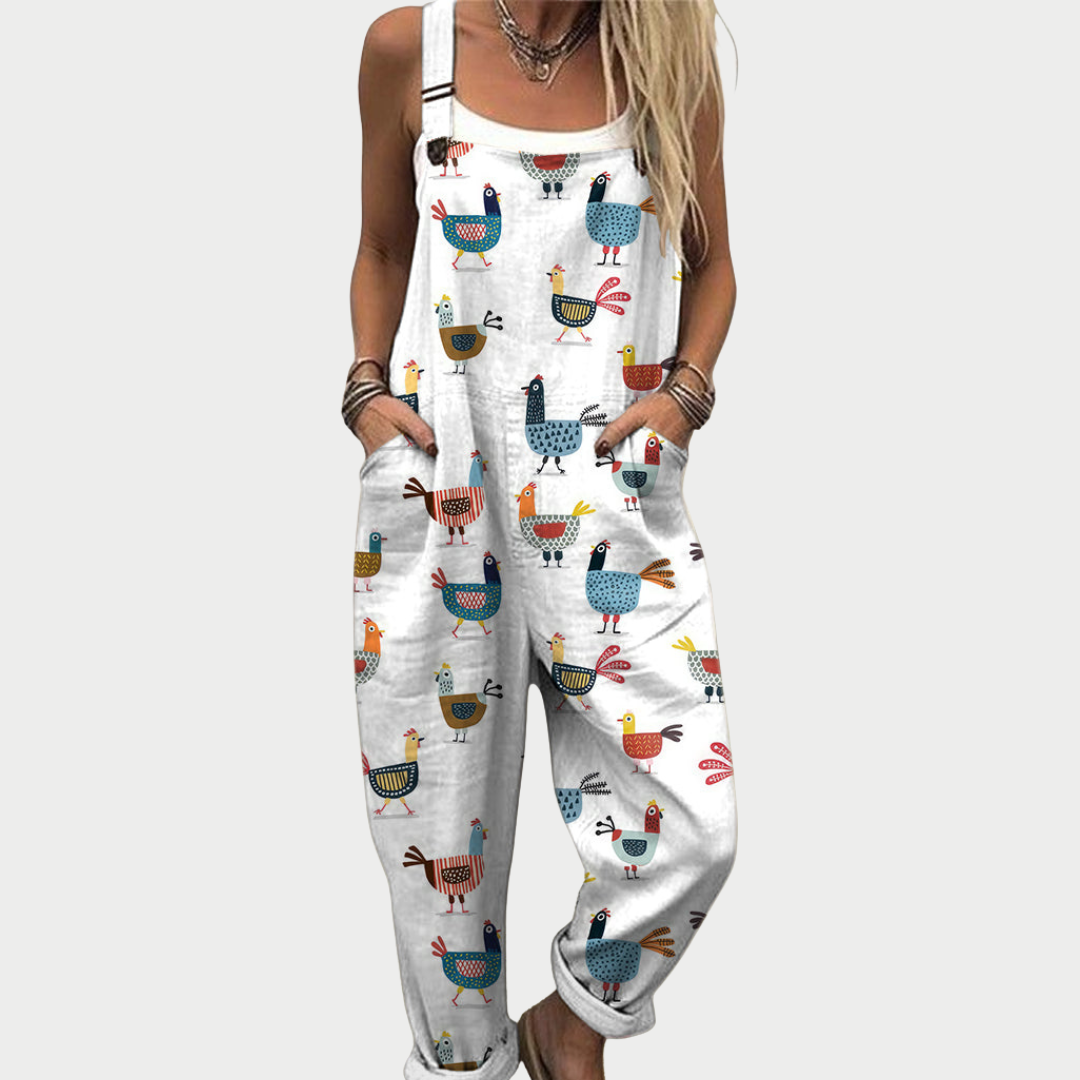 Phoebe - Comfortable Printed Dungarees