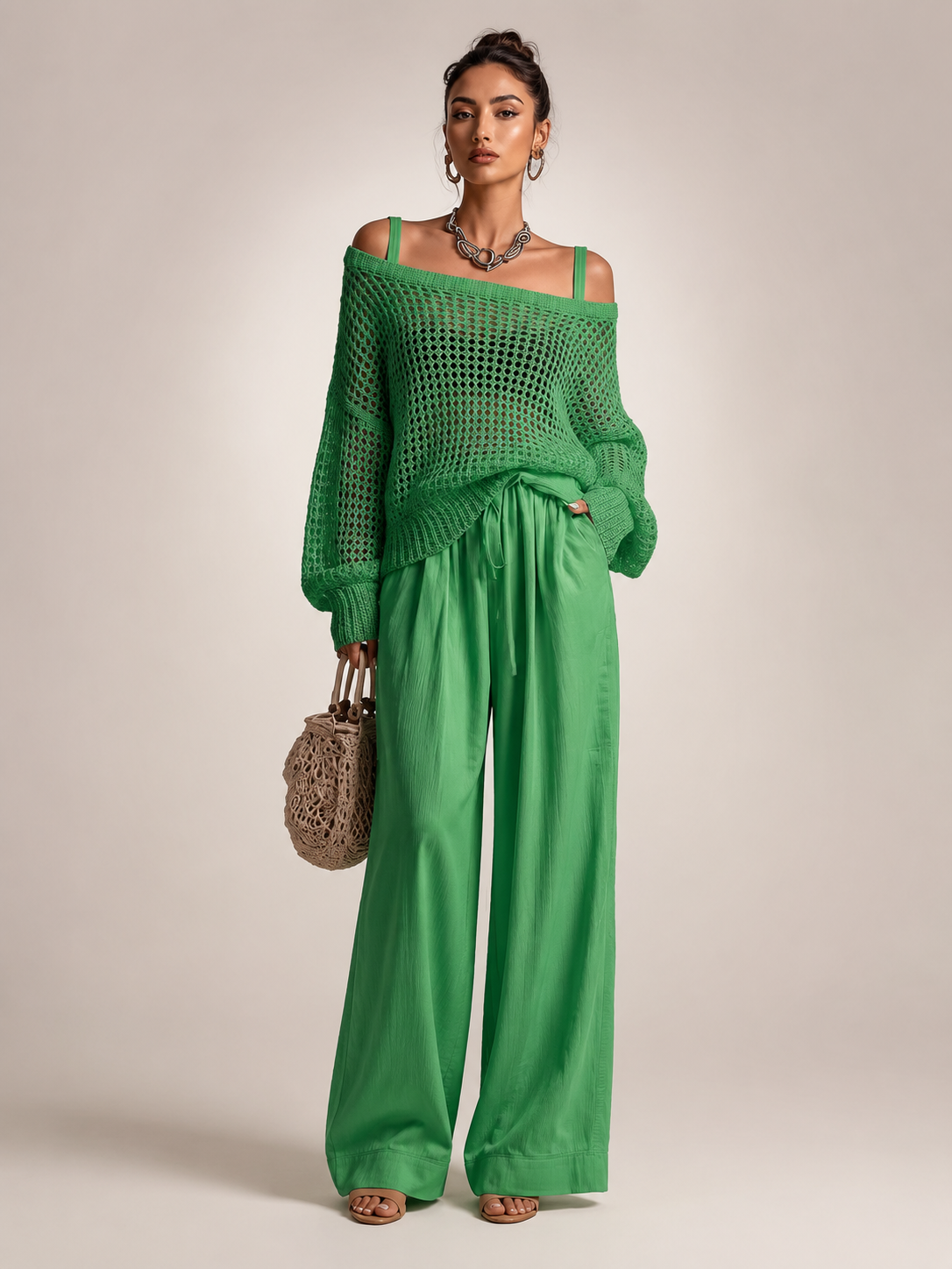 Ariana – Off-Shoulder Two-Piece Trouser Set