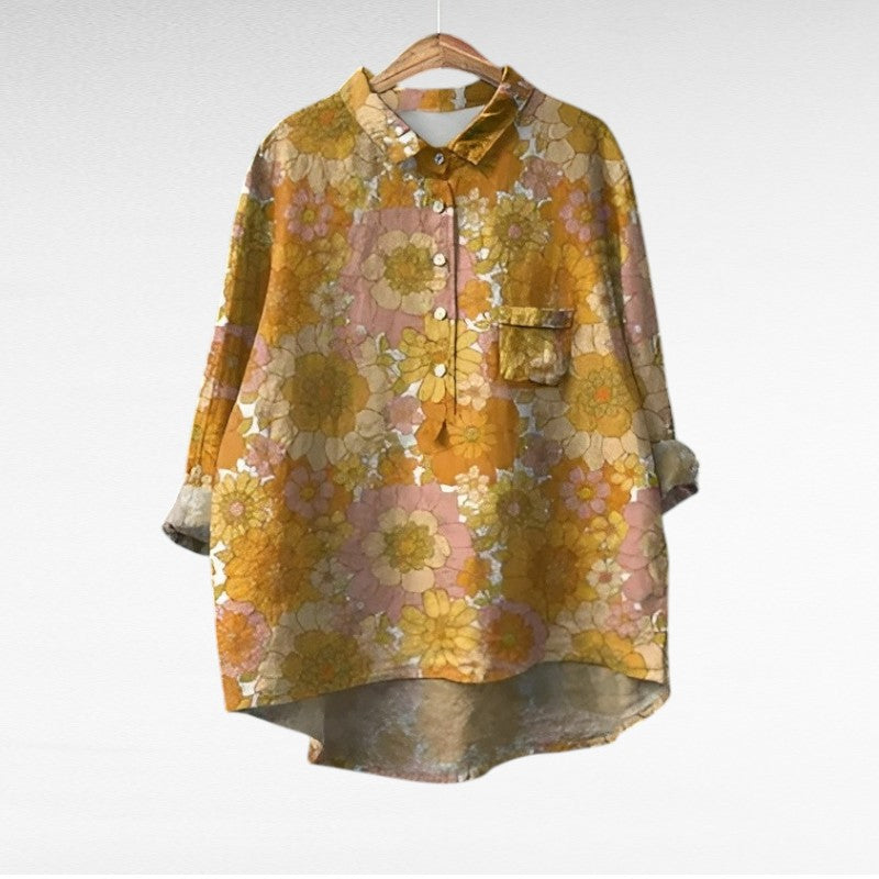Naomi - Elegant Linen Summer Blouse
