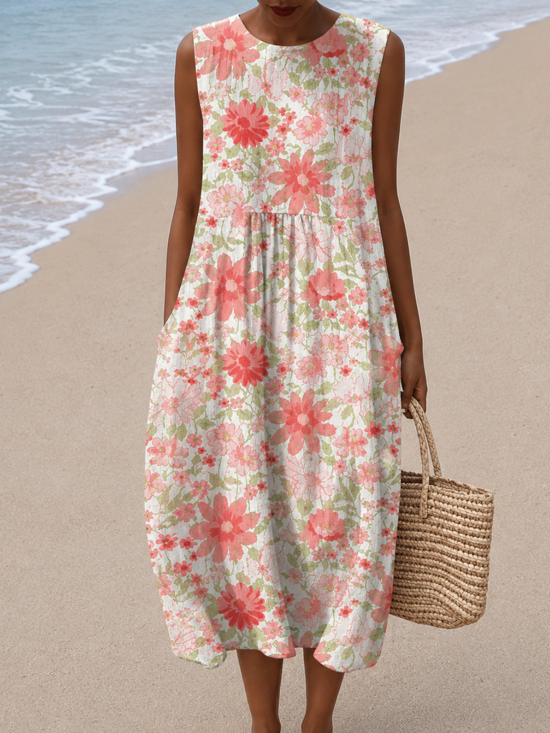 Susanna - Sleeveless Relaxed Fit Midi Dress