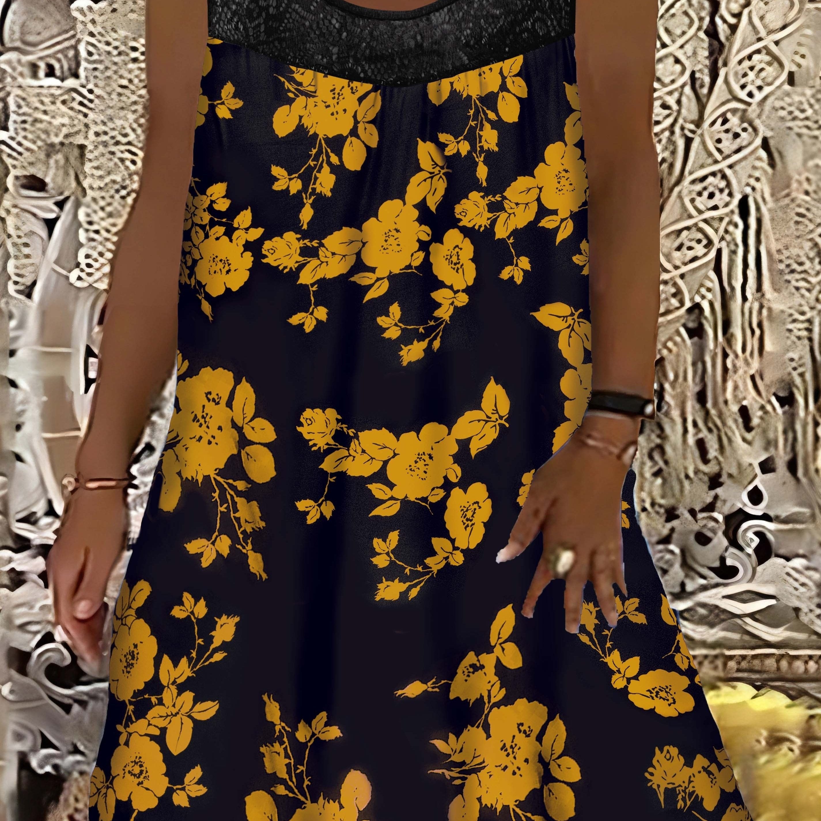 Vivien – Floral Lace Midi Dress