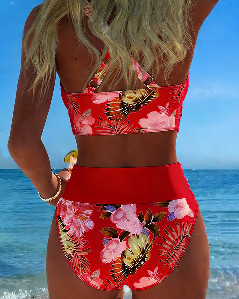 Cosima - Floral Contrast Bikini Set