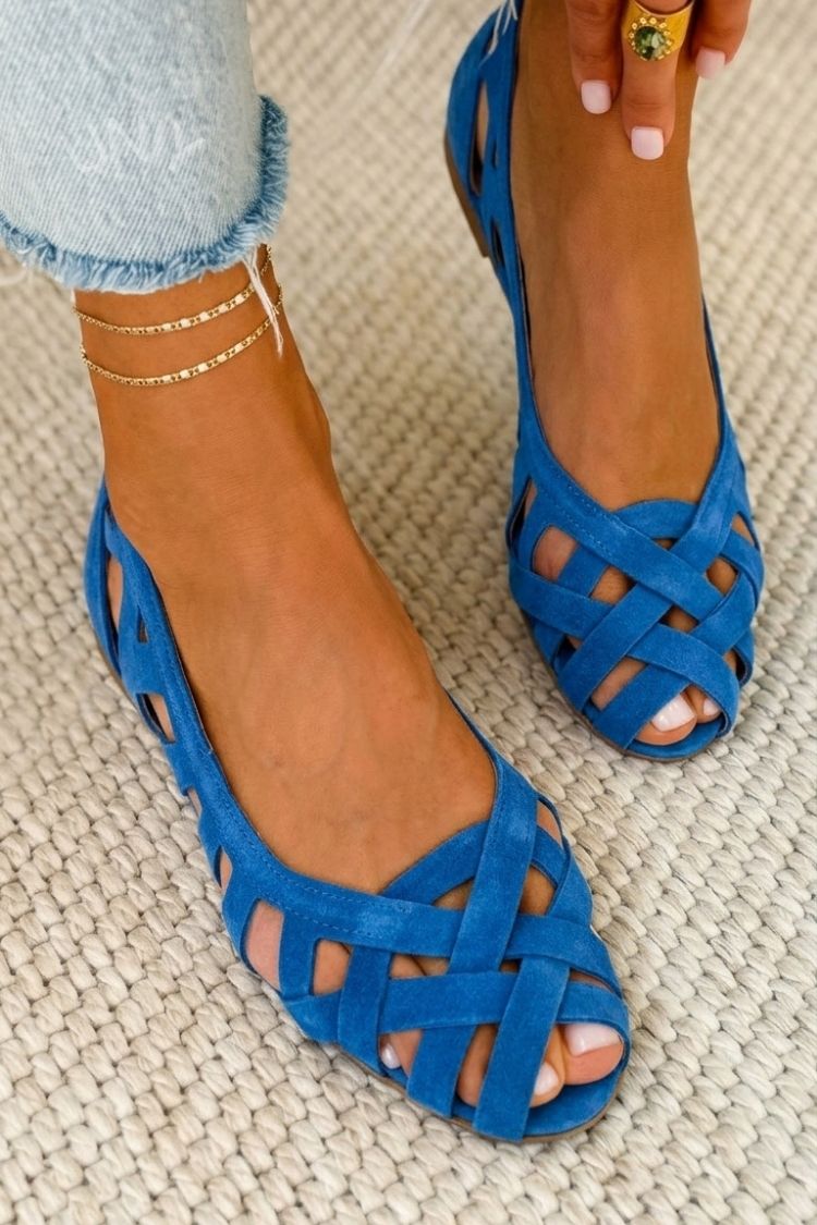 Renata – Woven Open-Toe Cross-Strap Sandals