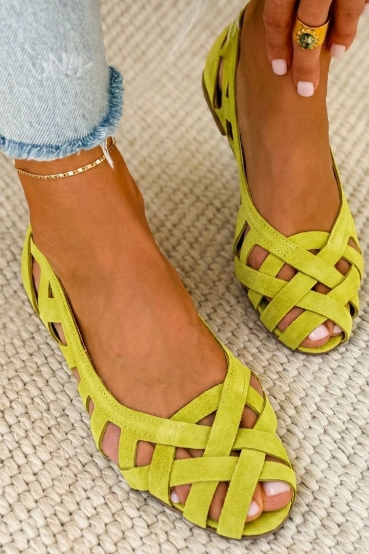 Renata – Woven Open-Toe Cross-Strap Sandals