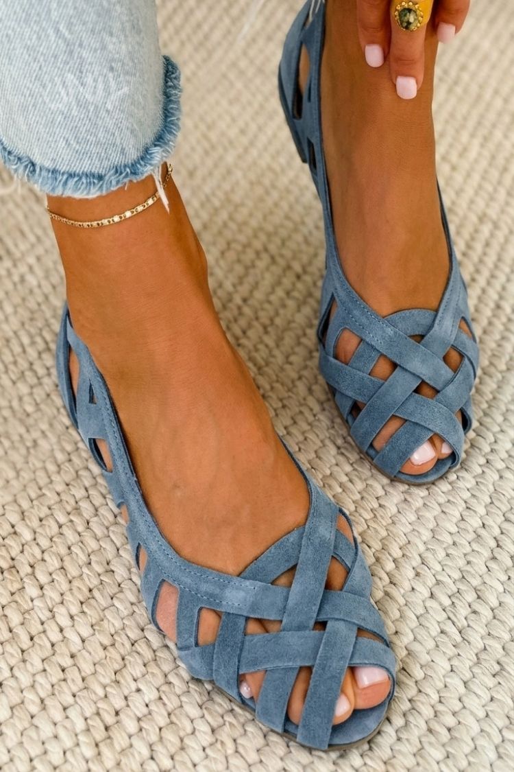 Renata – Woven Open-Toe Cross-Strap Sandals