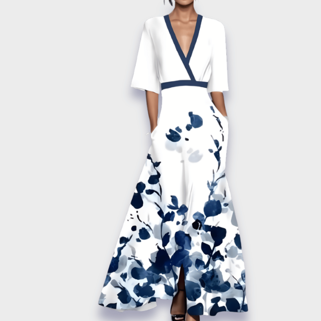 Catherine - Elegant Floral A-Line Dress
