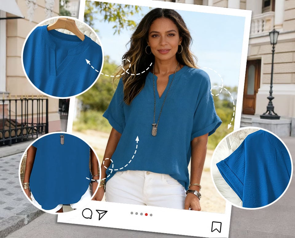 Ursa - Soft V-Neck Everyday Blouse
