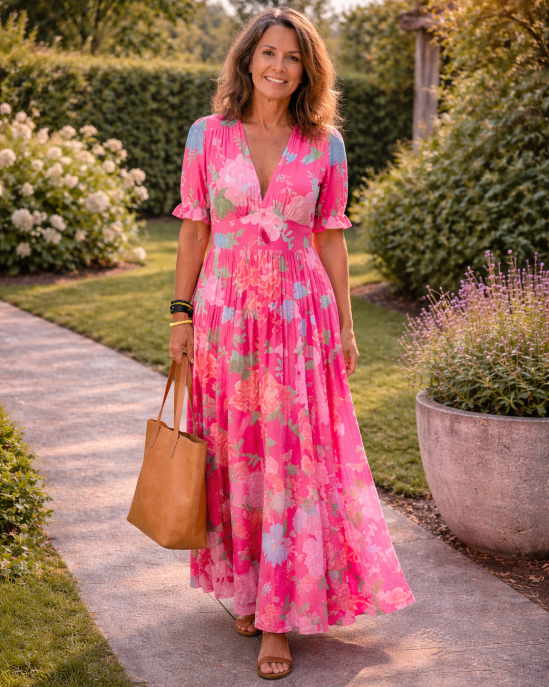 Frankie – Sleeveless V-Neck Floral Midi Dress
