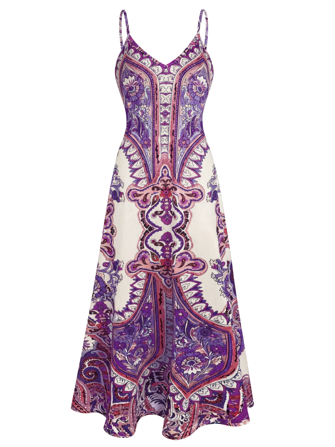 Ottoline - Boho Floral Print Sleeveless Dress