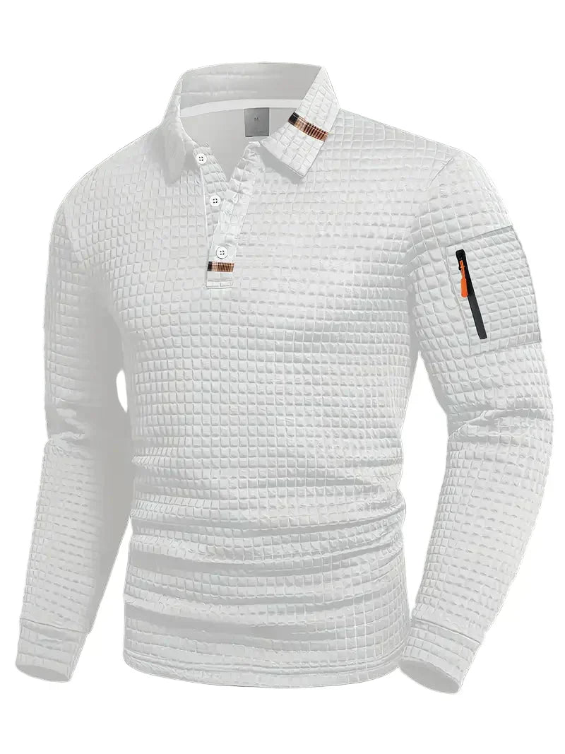 Gabriel – Textured Polo Shirt with Breathable Warm Fabric