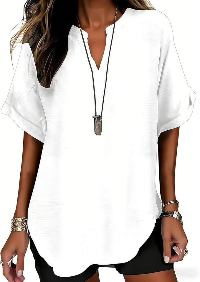 Ursa - Soft V-Neck Everyday Blouse