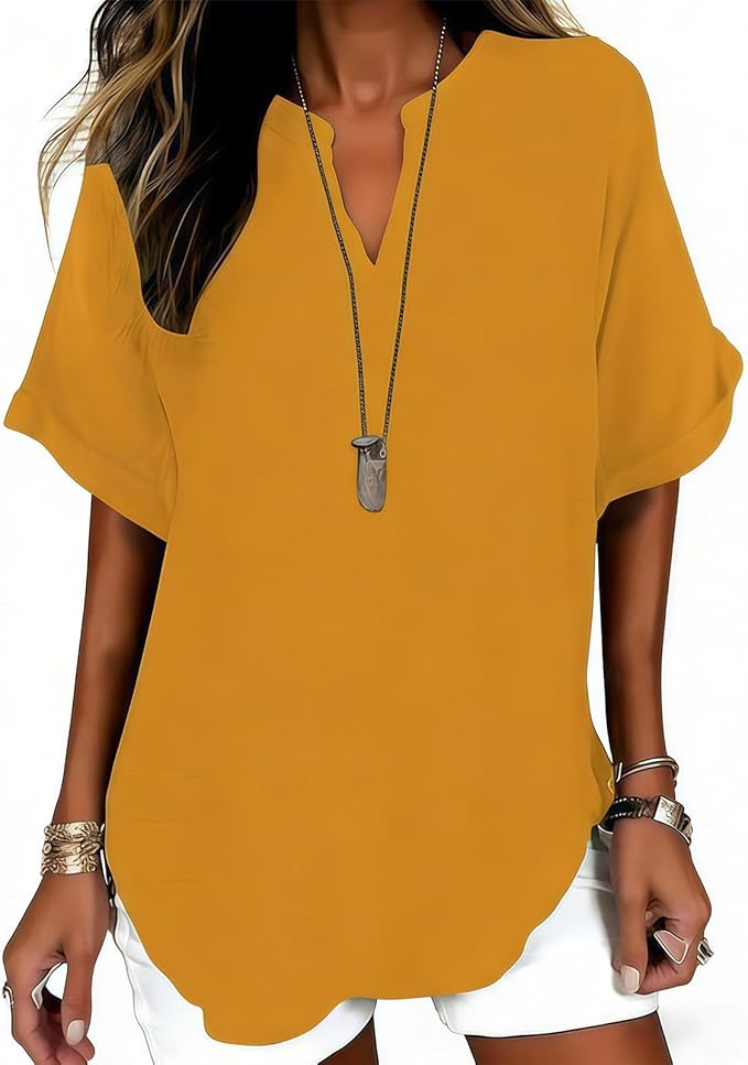 Ursa - Soft V-Neck Everyday Blouse