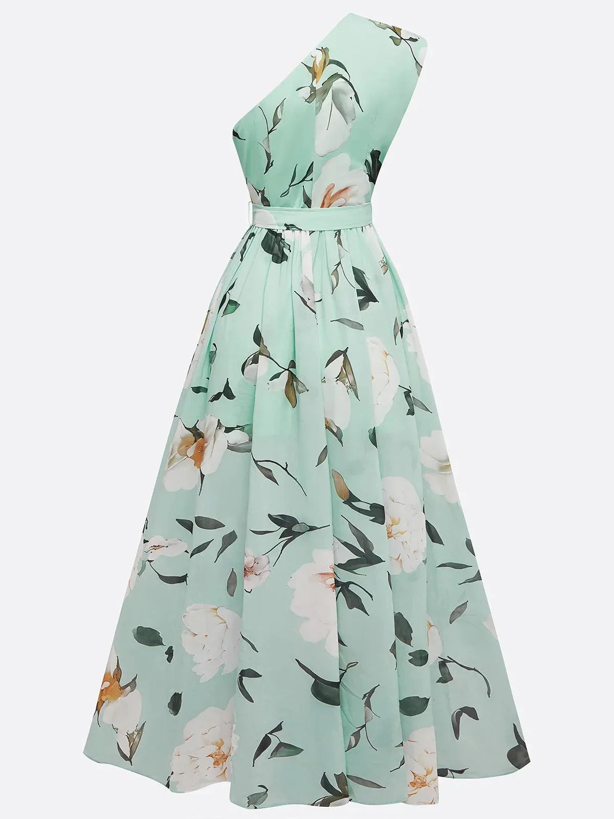 Liora - Light Green Floral Maxi Dress