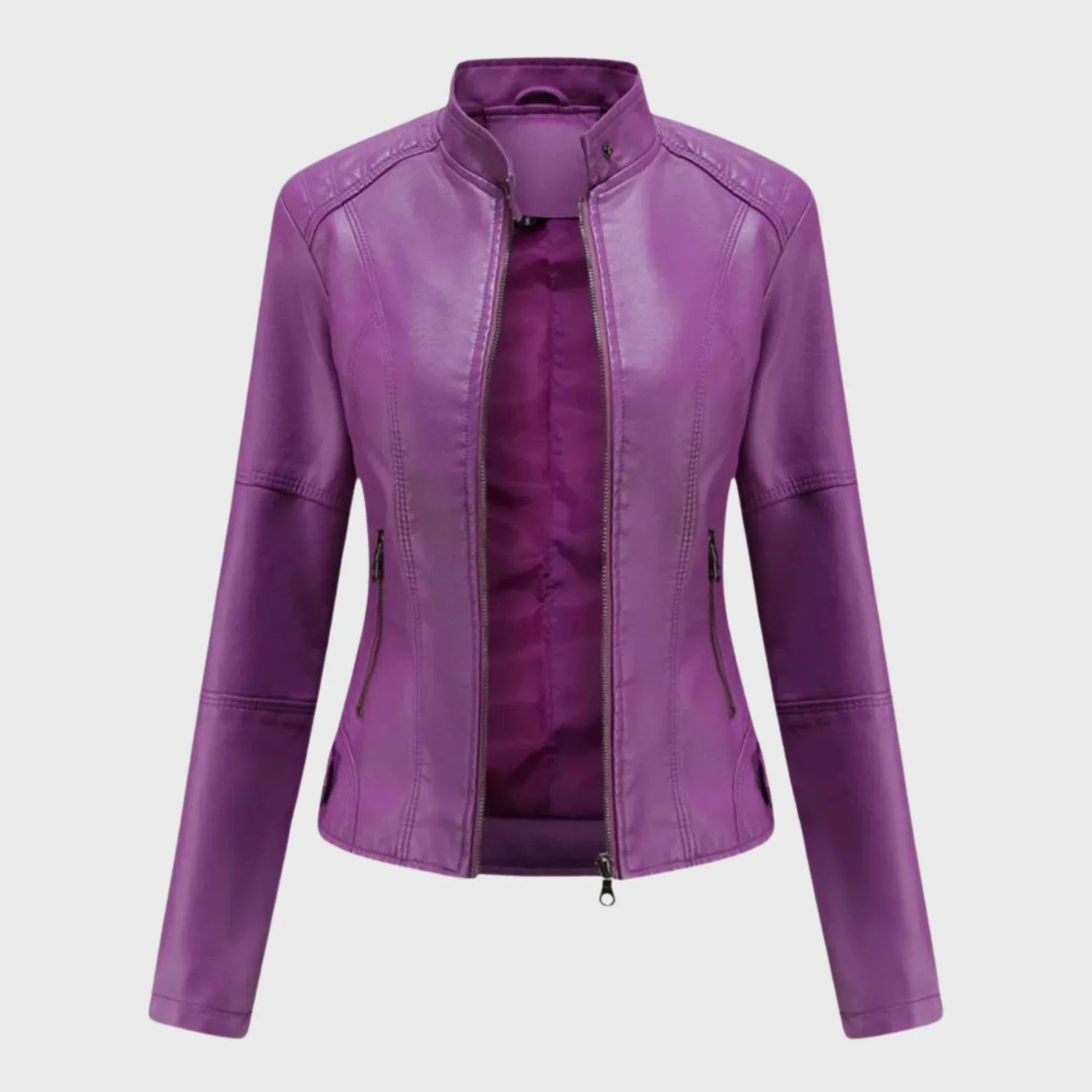 Sarah – Casual leather jacket for effortless elegance