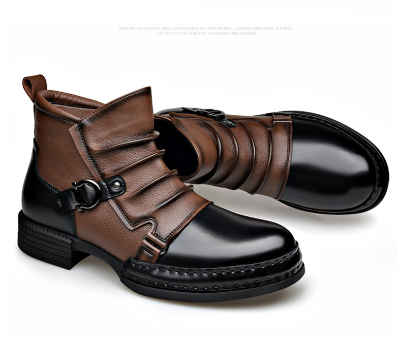 Wesley – Two-Tone Leather Ankle Boots