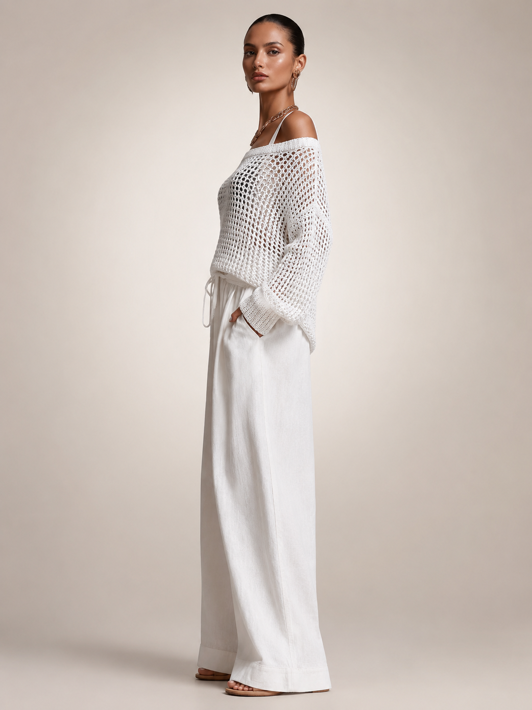 Ariana – Off-Shoulder Two-Piece Trouser Set