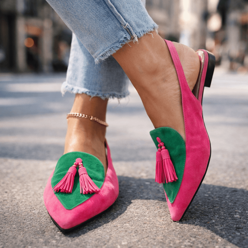 Fabienne - Suede Tassel Strap Sandals