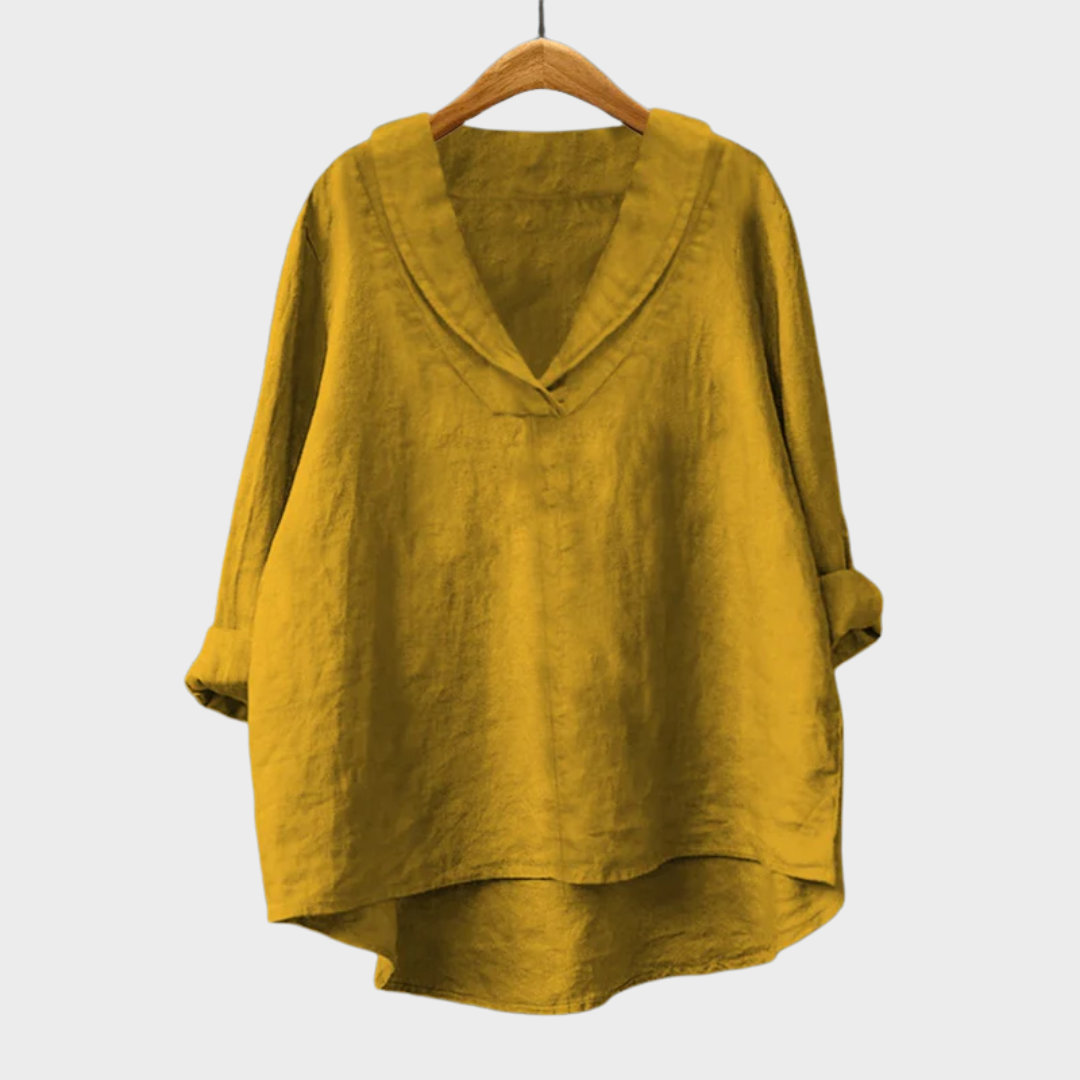 Sabina - Elegant Linen Summer Blouse