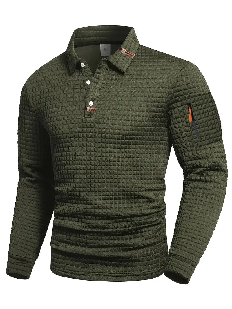 Gabriel – Textured Polo Shirt with Breathable Warm Fabric