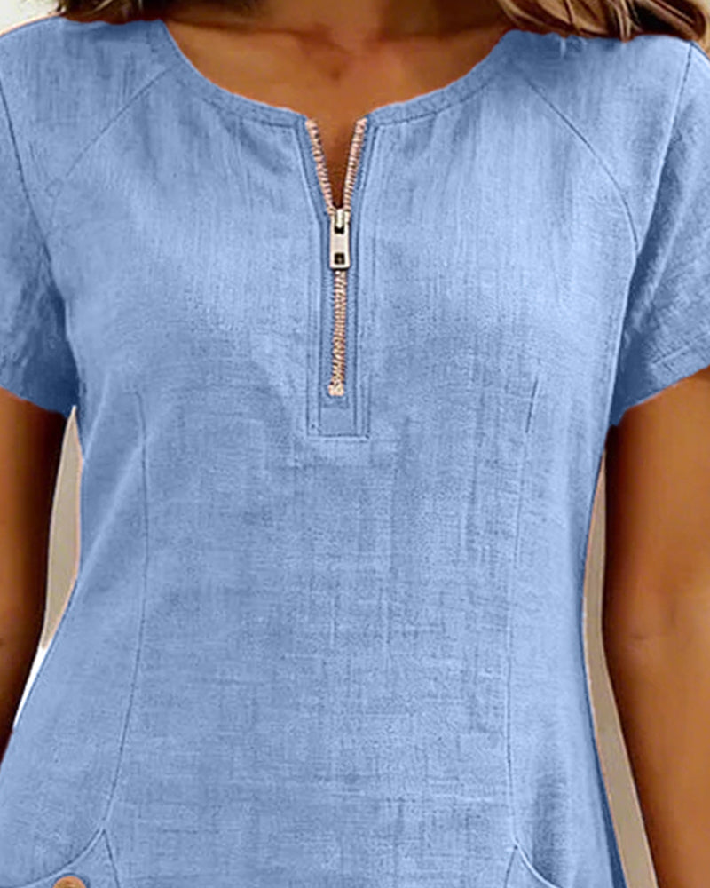 Marlow - Cotton Dress with Zip Pocket