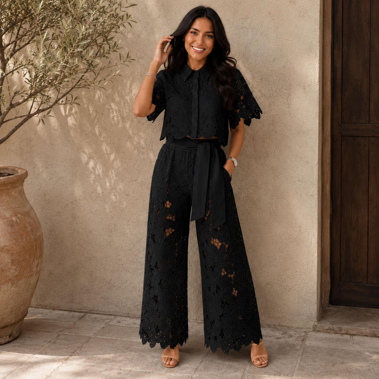 Tovi – Embroidered Two-Piece Lace Set