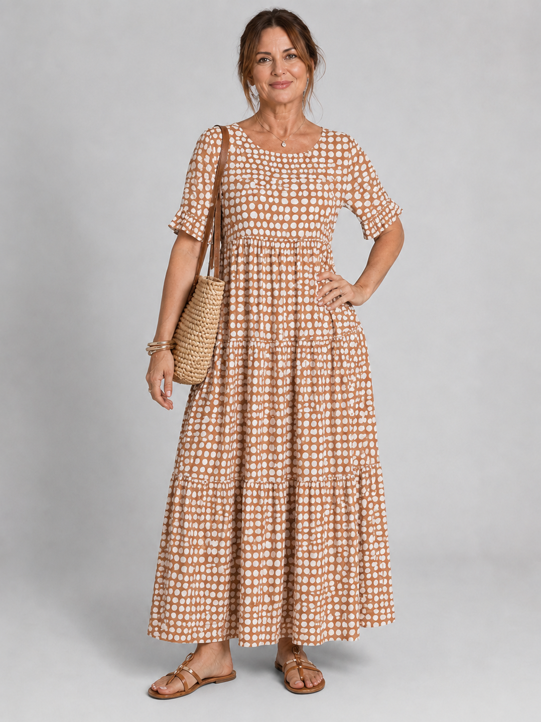 Loren – Short-Sleeve Midi Dress