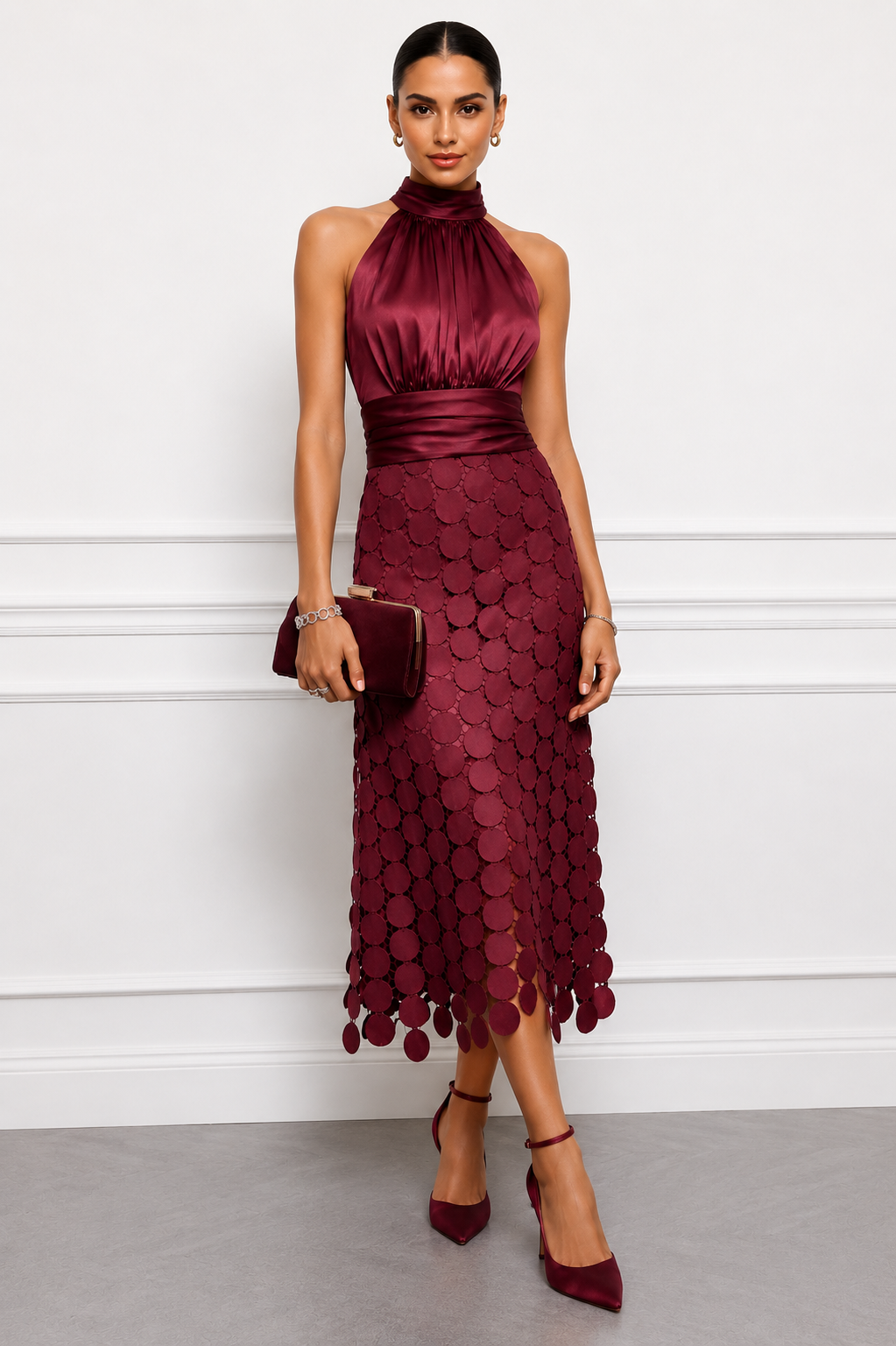 Agatha - Halter Neck Midi Dress