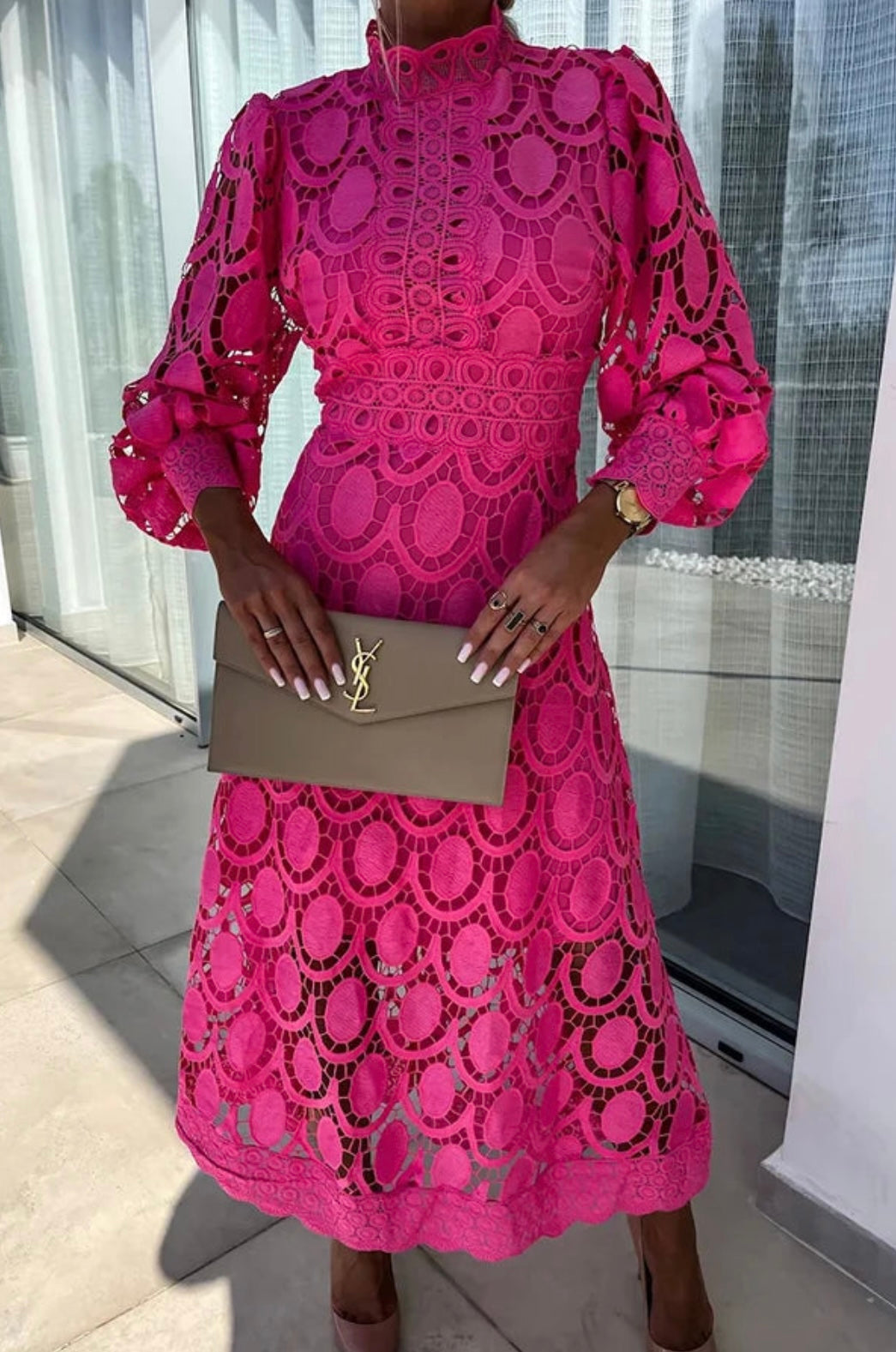 Athena - Elegant Lace Midi Dress