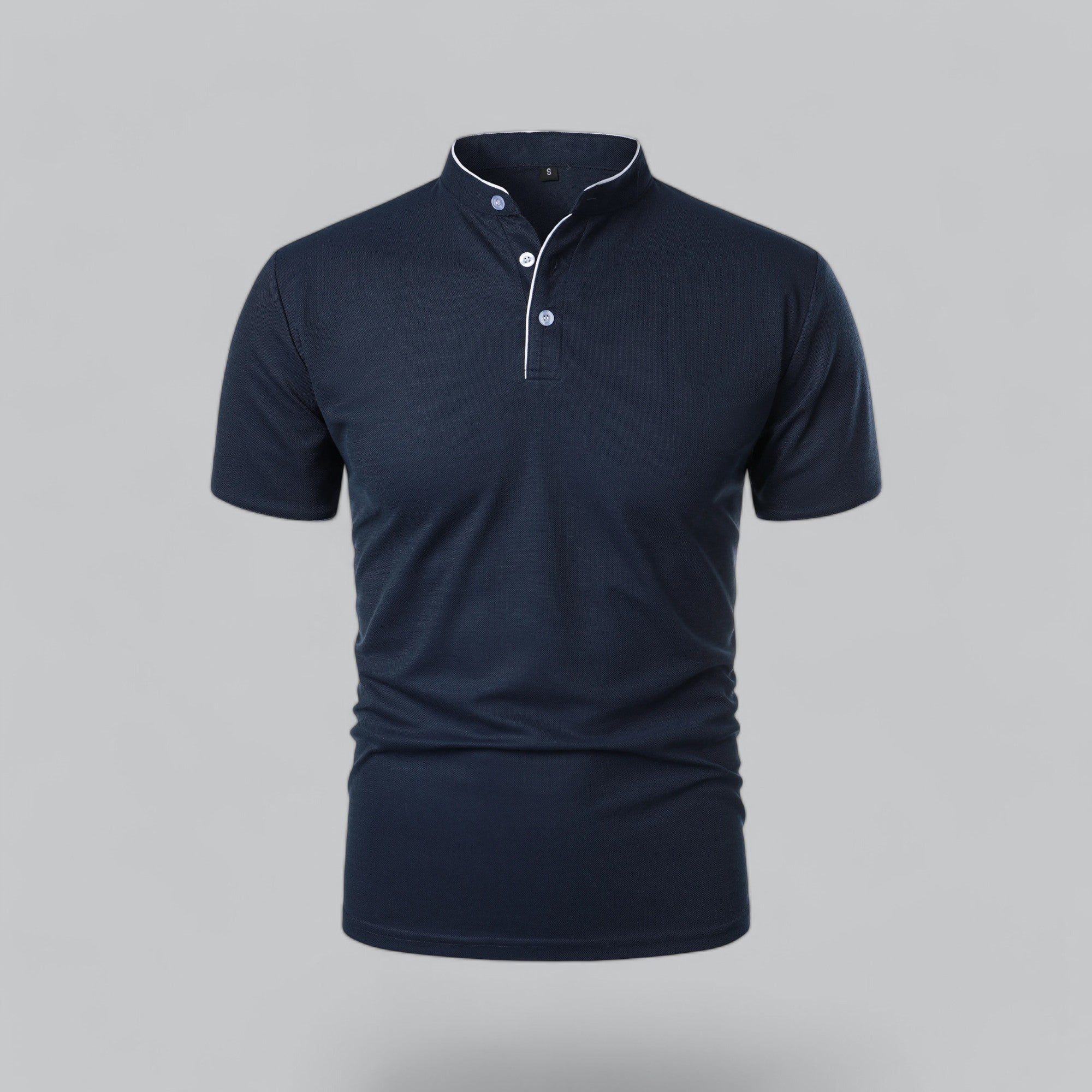 Alastair - Collarless Polo Shirt