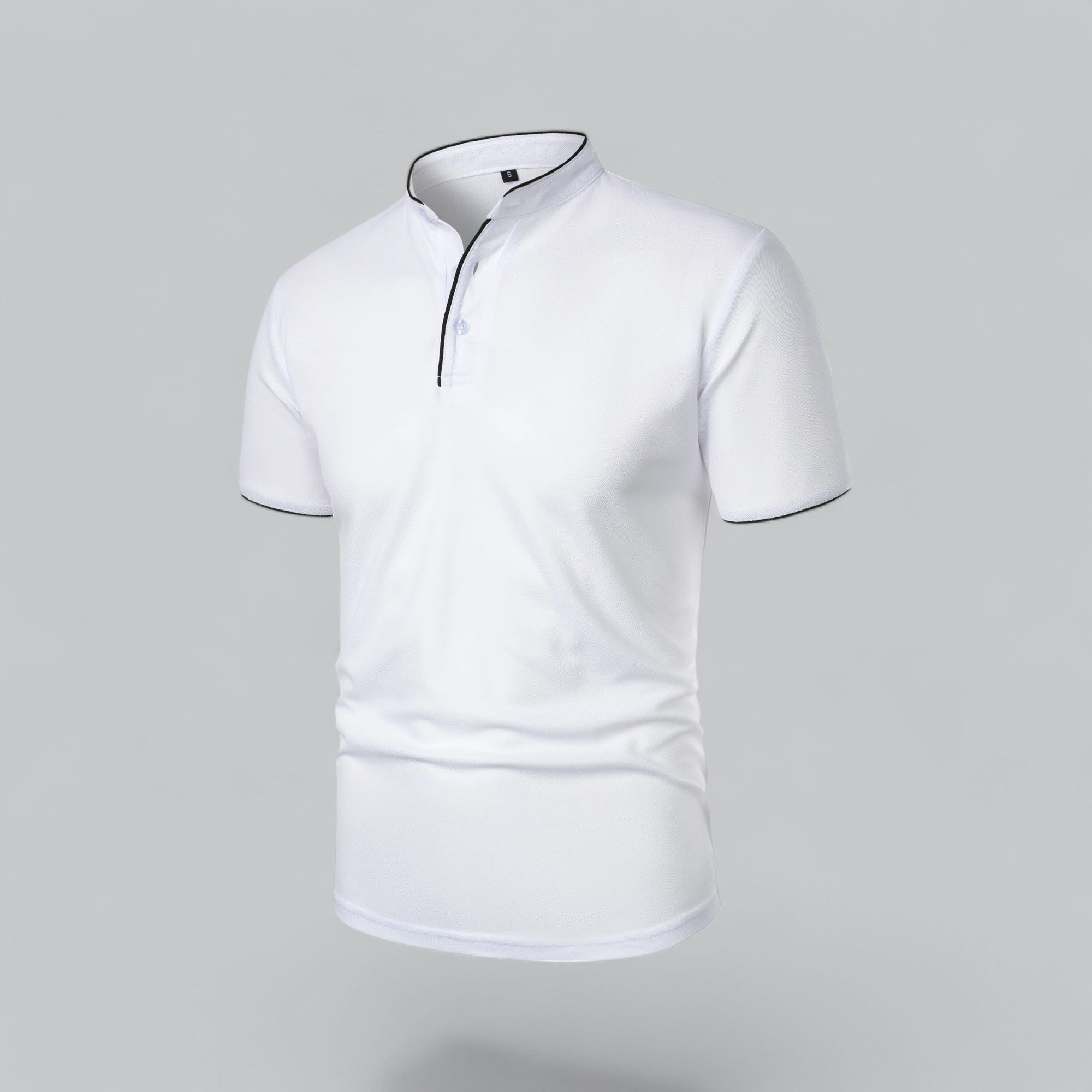 Alastair - Collarless Polo Shirt