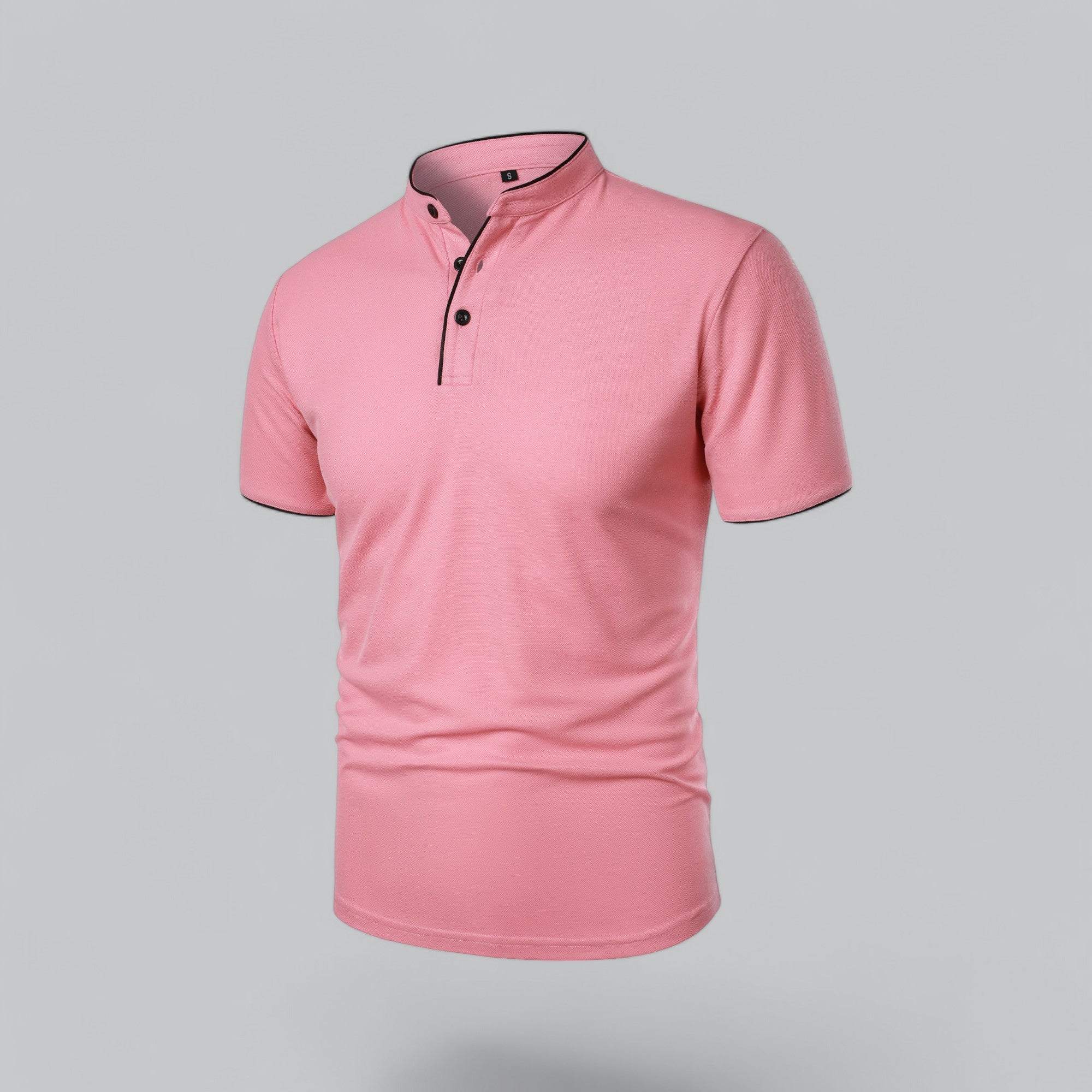 Alastair - Collarless Polo Shirt