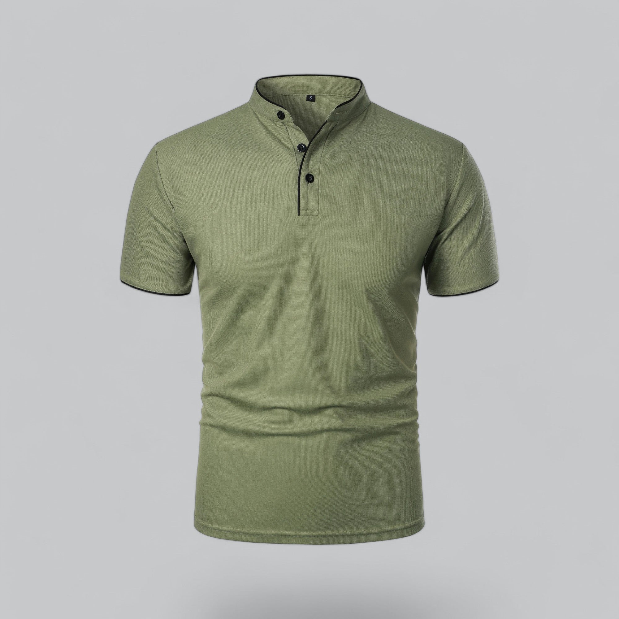 Alastair - Collarless Polo Shirt