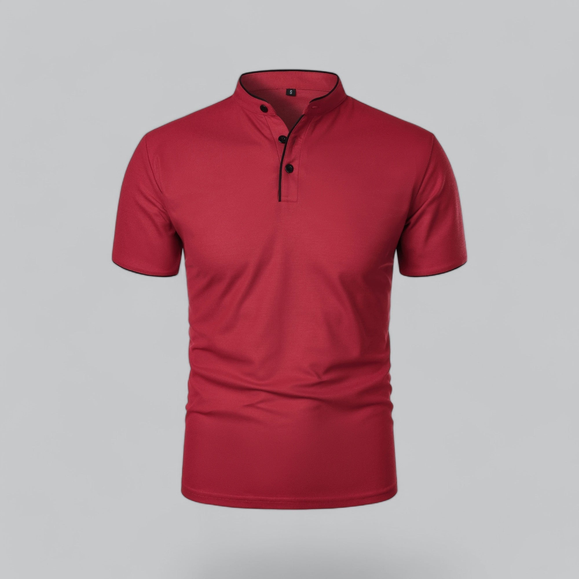 Alastair - Collarless Polo Shirt