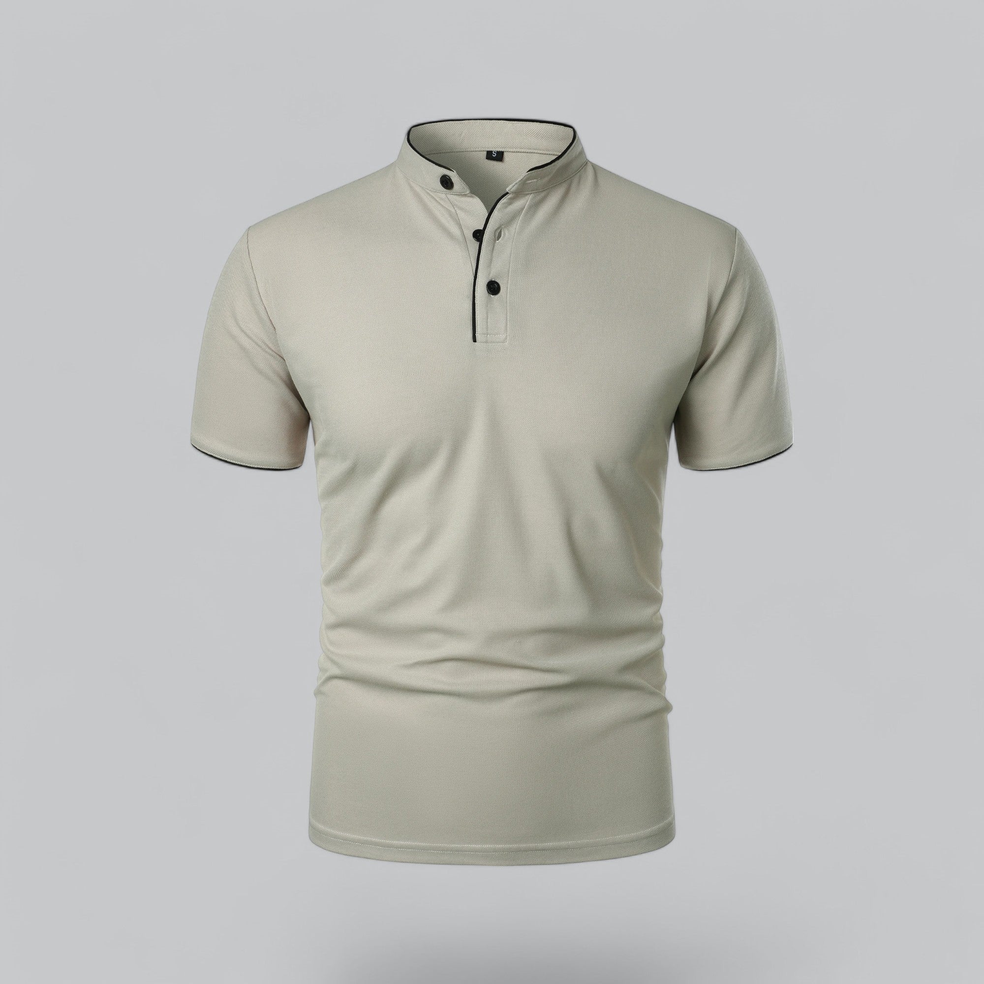 Alastair - Collarless Polo Shirt
