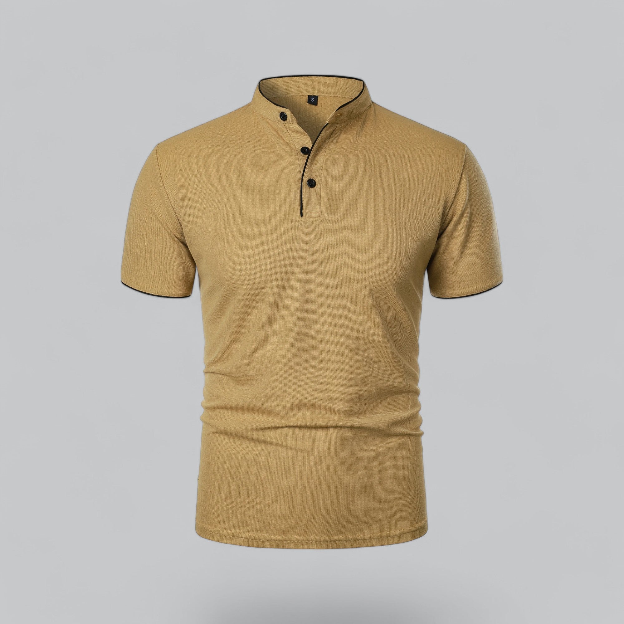 Alastair - Collarless Polo Shirt