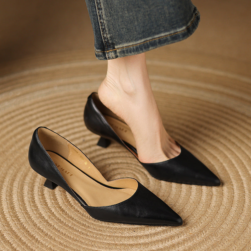 Nellie - Elegant Leather Heels