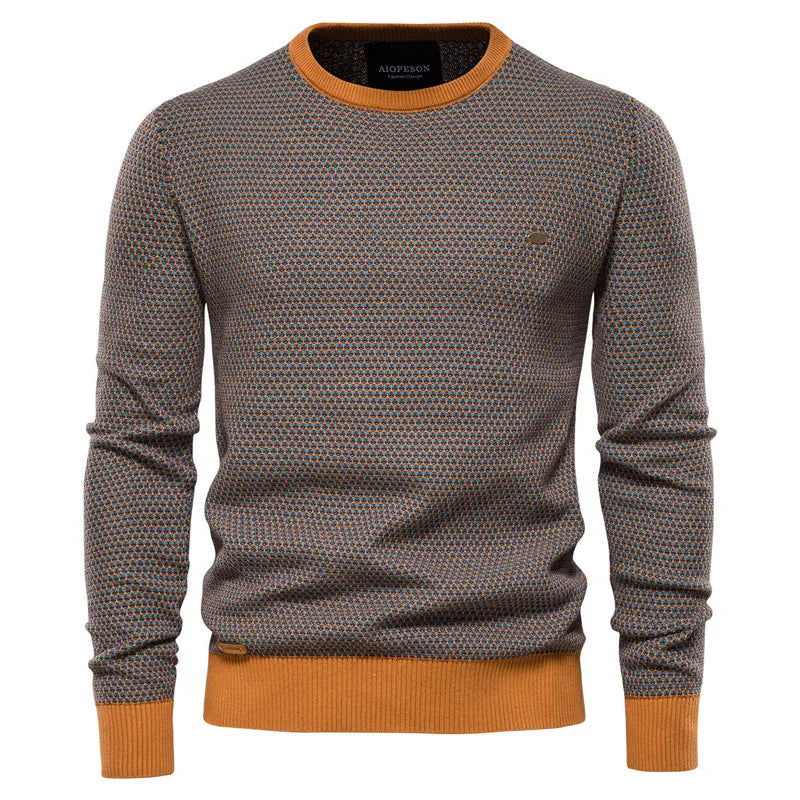 Paul - Men's Sweater with Checked Pattern