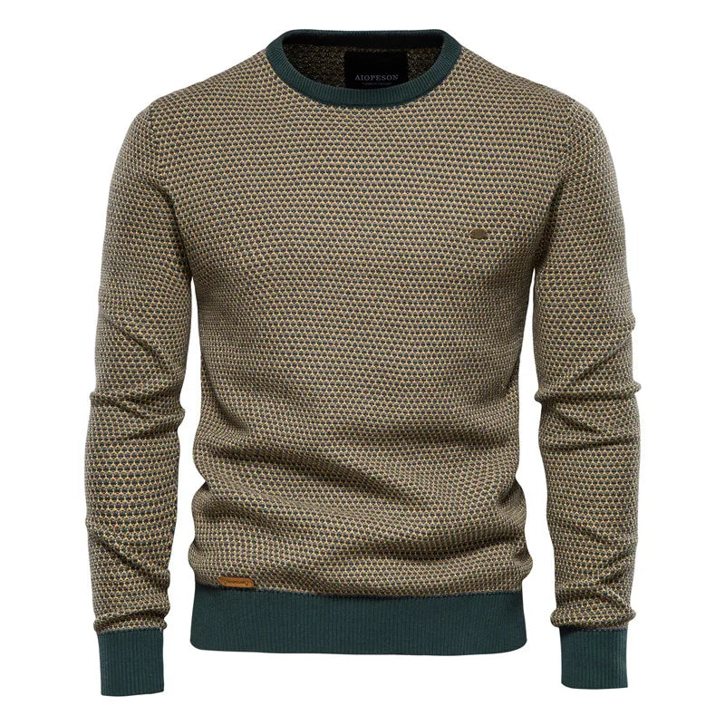 Paul - Men's Sweater with Checked Pattern