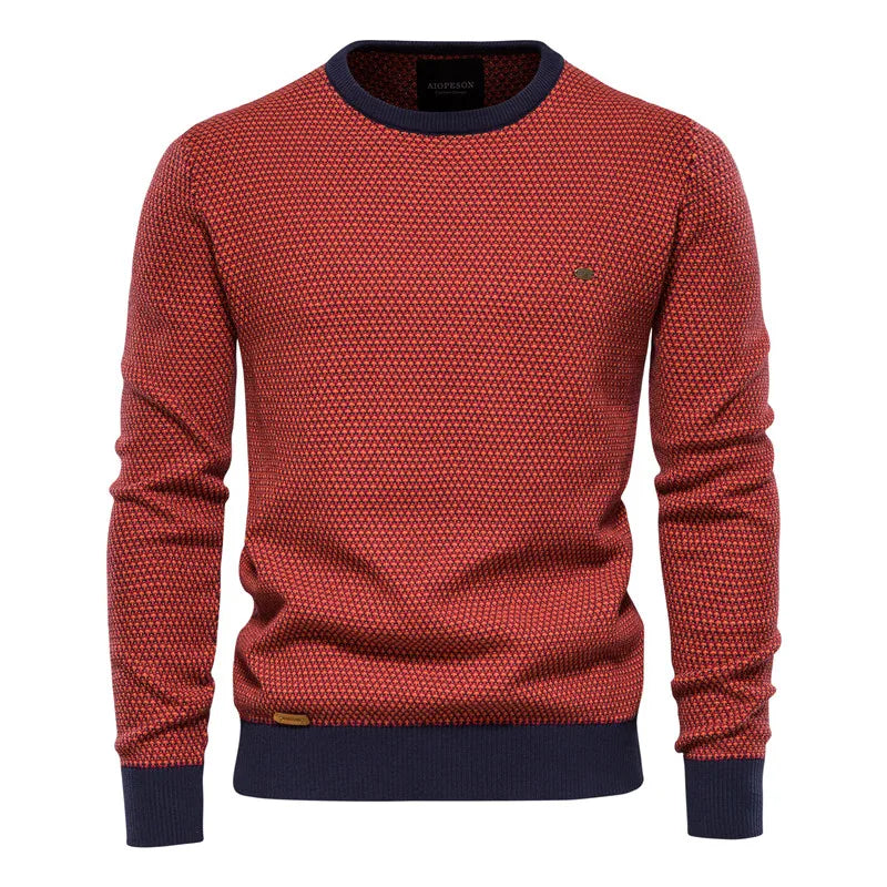 Paul - Men's Sweater with Checked Pattern