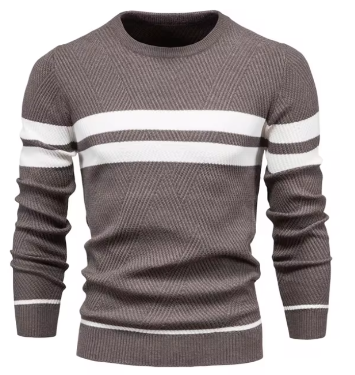 John - Stylish Men's Sweater with Herringbone Pattern