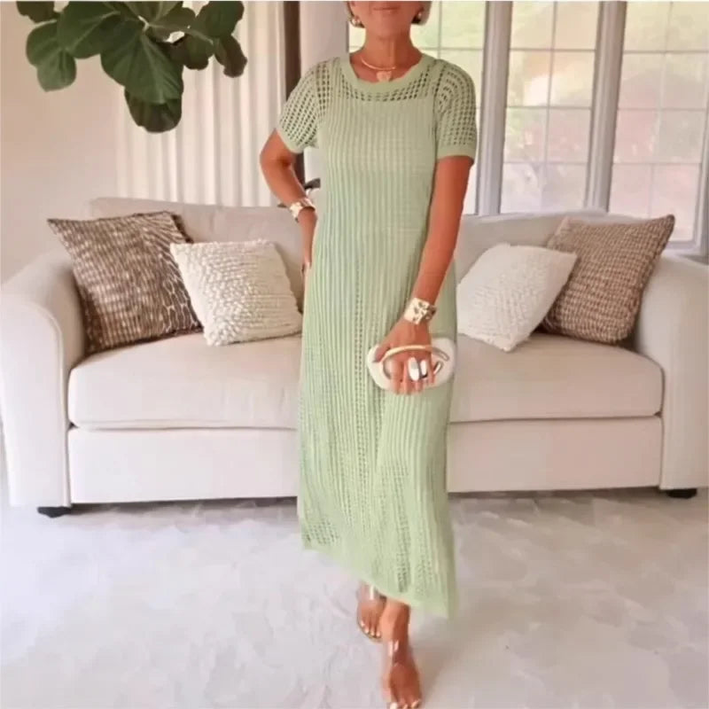 Caitlin - Crochet Lace Dress and Cover-Up Set