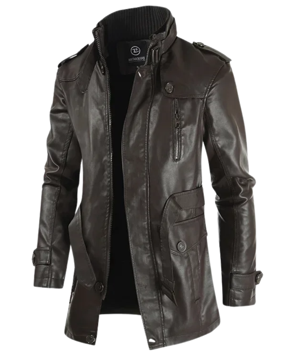 Nico - Elegant Long Leather Biker Jacket