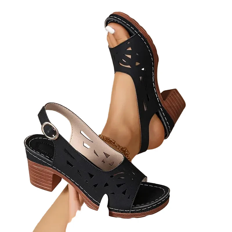 Alina – Ankle Strap Block Heel Sandals
