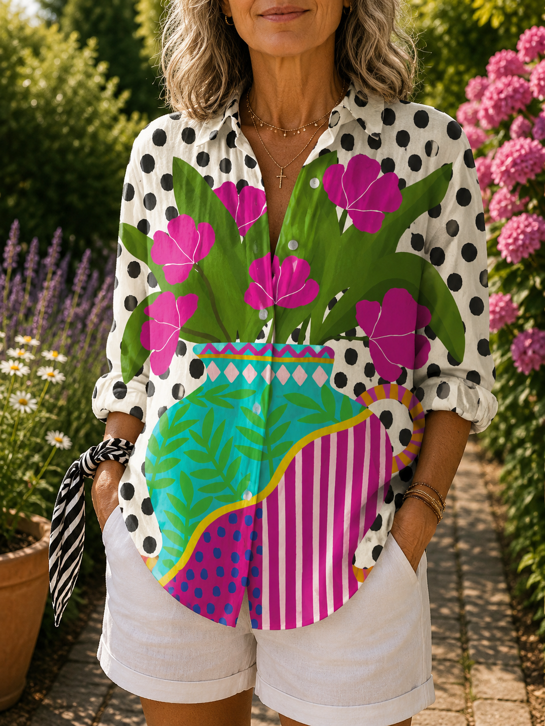 Emma - Flower Vase Blouse