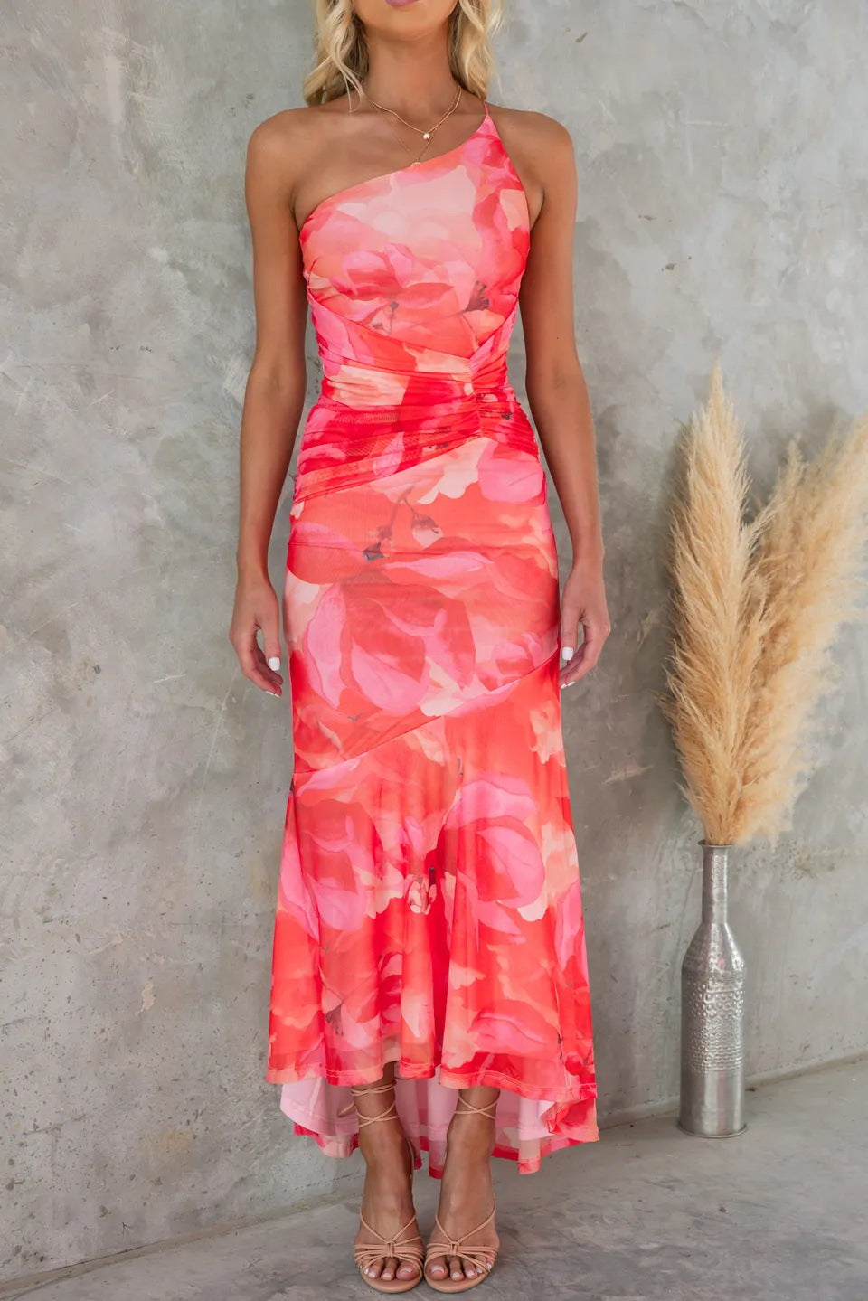 Sienna - One-Shoulder Pleated Dress