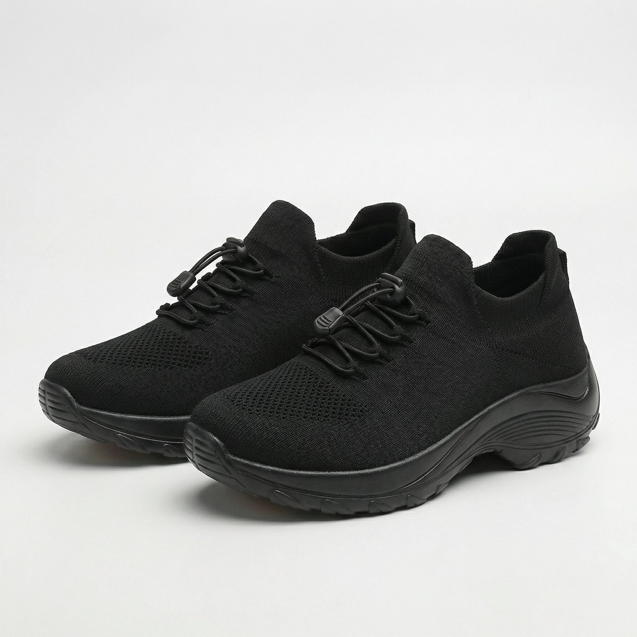 Alouette – Orthopedic Knit Fabric Shoes in Green & Black